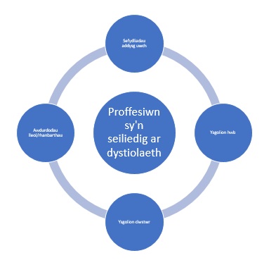 Y 4 cyfranogwr wrth ddatblygu proffesiwn sy’n seiliedig ar dystiolaeth yng Nghymru.