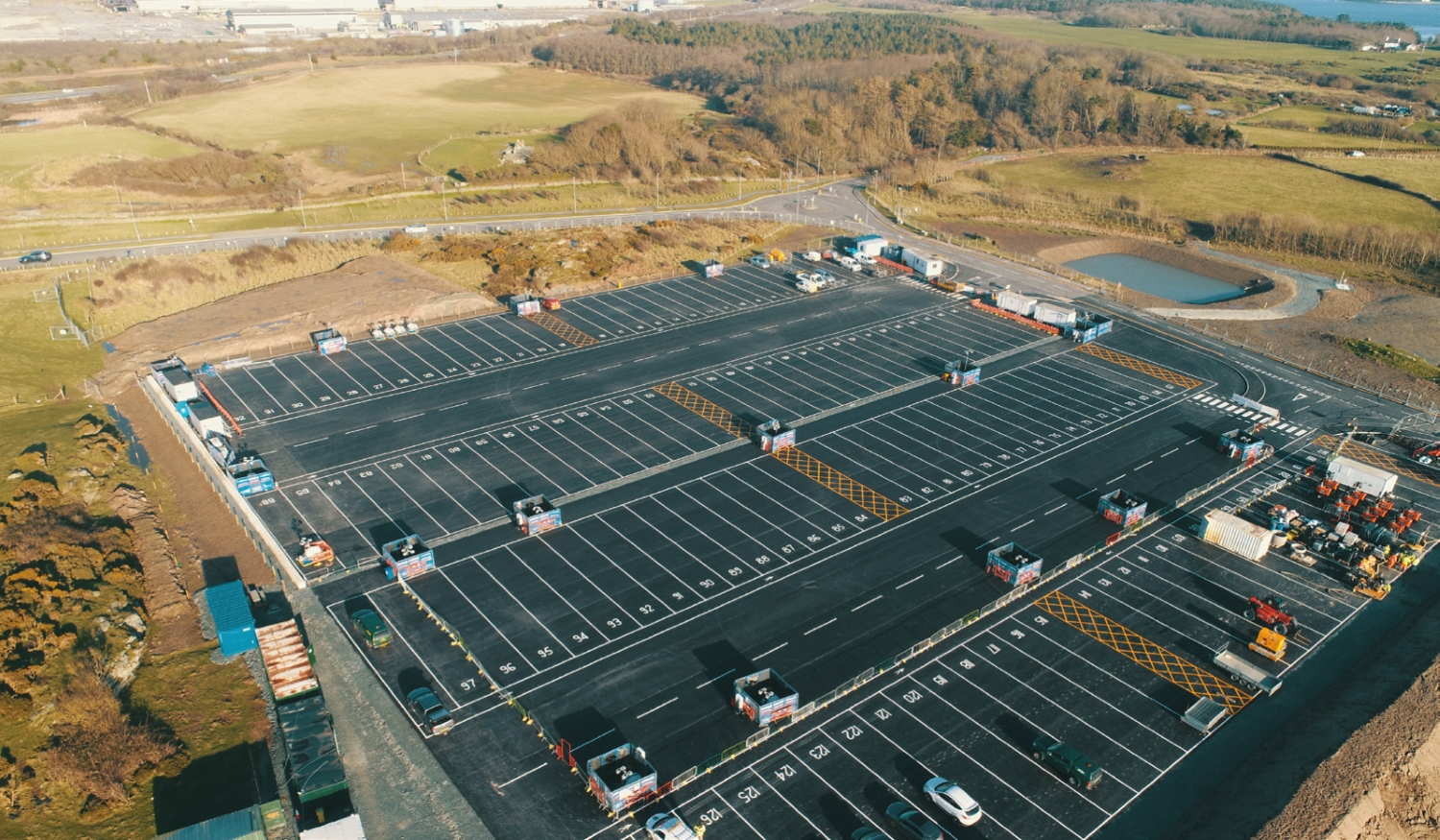 Aerial view of current stacking facility