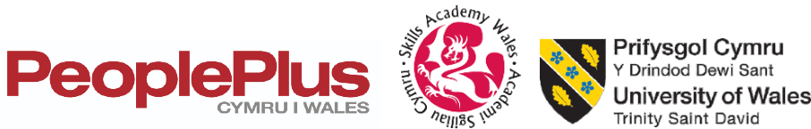 People Plus logo, Skills Academy logo, Trinit Saint David logo