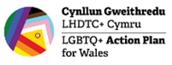 Aelwydydd a theuluoedd LHDTC+ logo